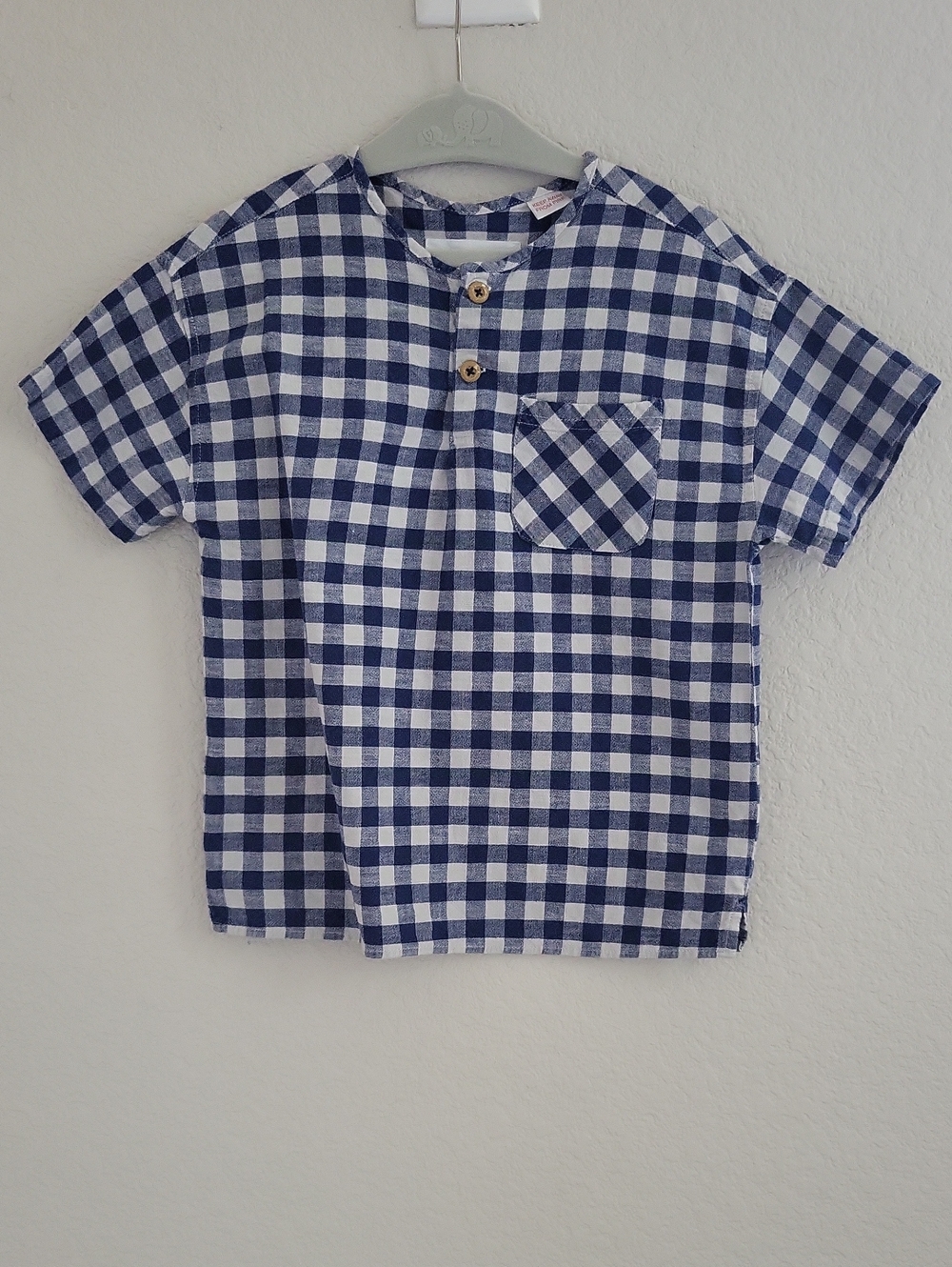 Zara Kids Linen Blend Gingham Shirt